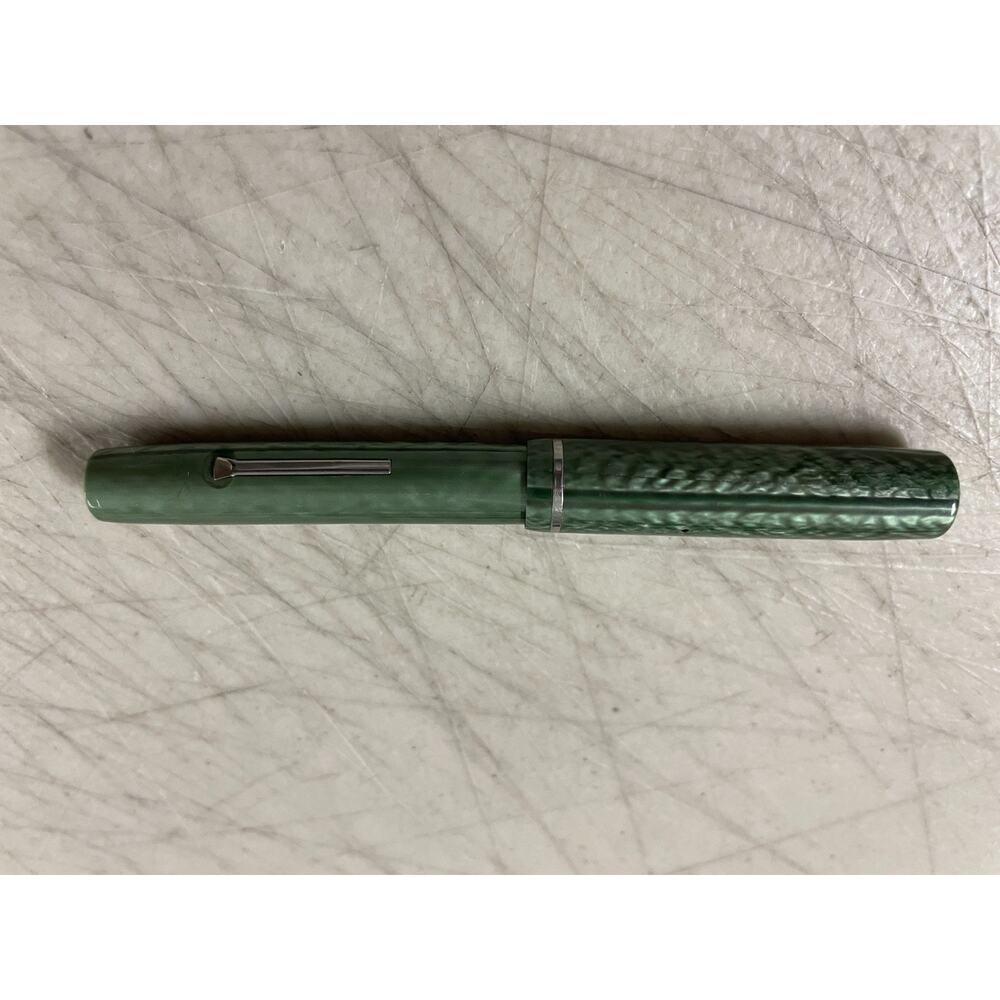 Vintage Esterbrook J Dollar Fountain Pen Green Marbled 1550 Durachrome Steel - Picture 7 of 11